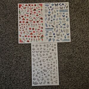 Floral and Butterfly Nail Art Stickers